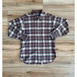 Pendleton Wool Lined Plaid Flannel Shirt Jacket L
